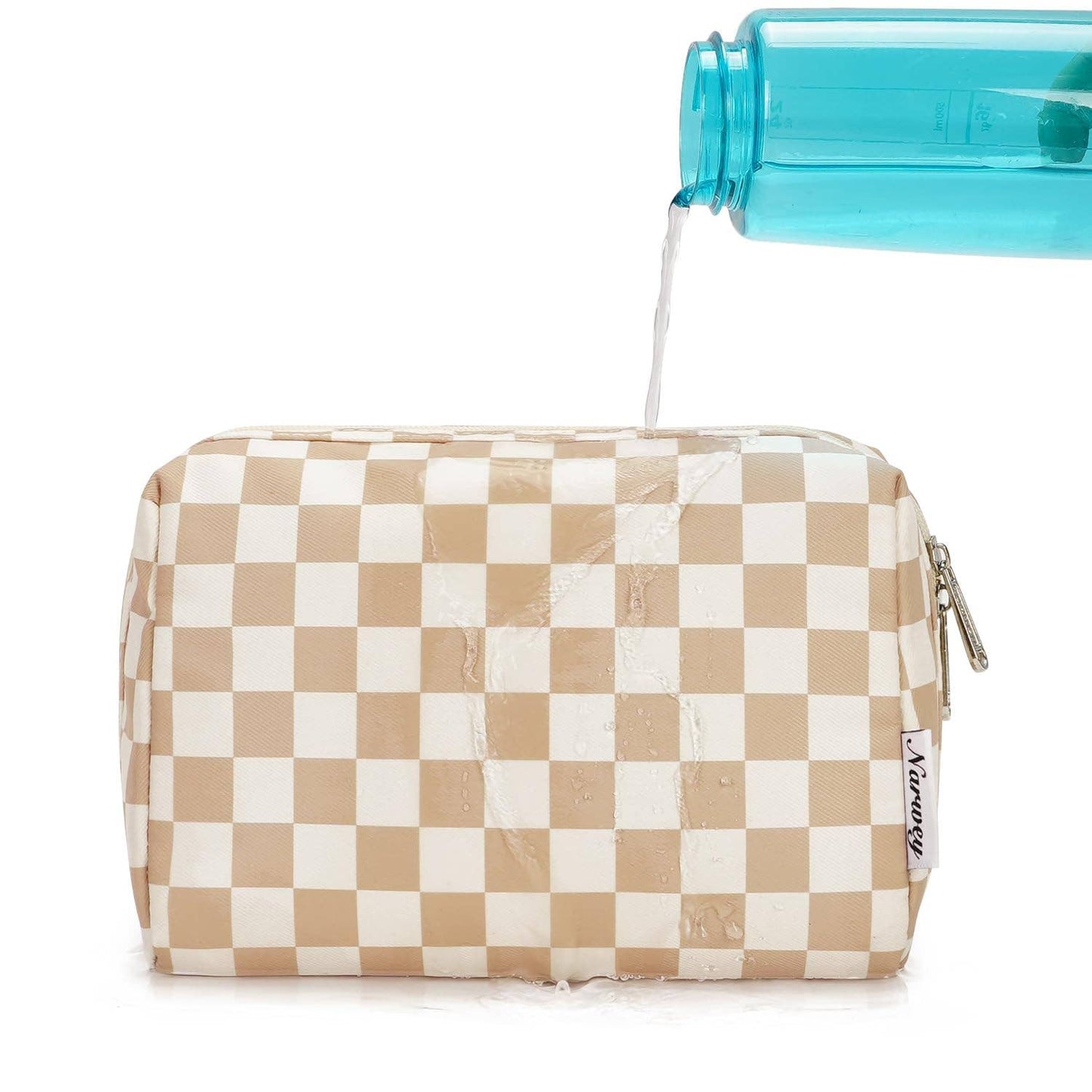 Checkered Makeup Bag Travel Cosmetic Bag Organizer Toiletry