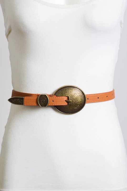 Oval Embossed Vintage Buckle Belt ðŸ¤