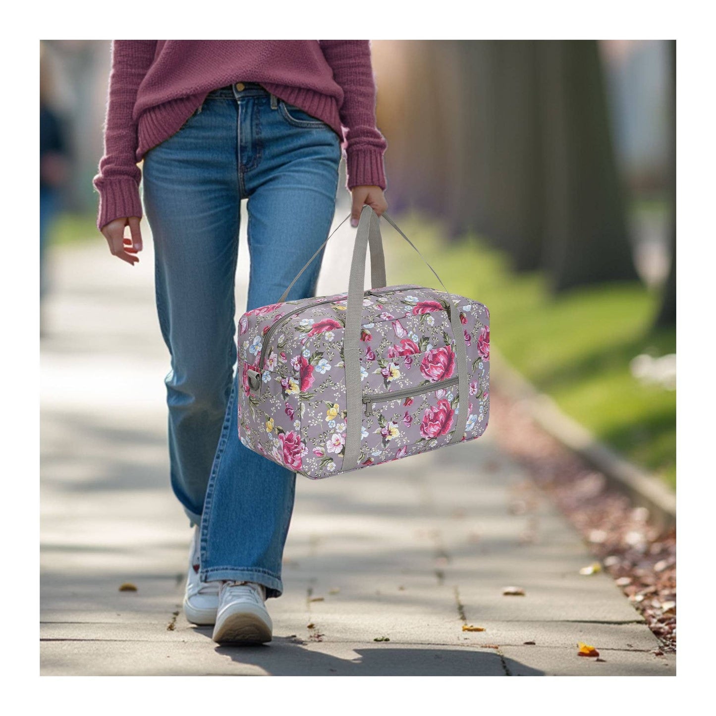 Printed Travel Duffel Bag 20L UnderSeat Storage For Airlines