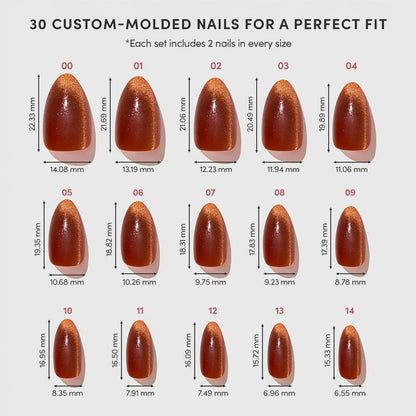 Sicilian Sun Press-On Nails | Brown Velvet Short Almond