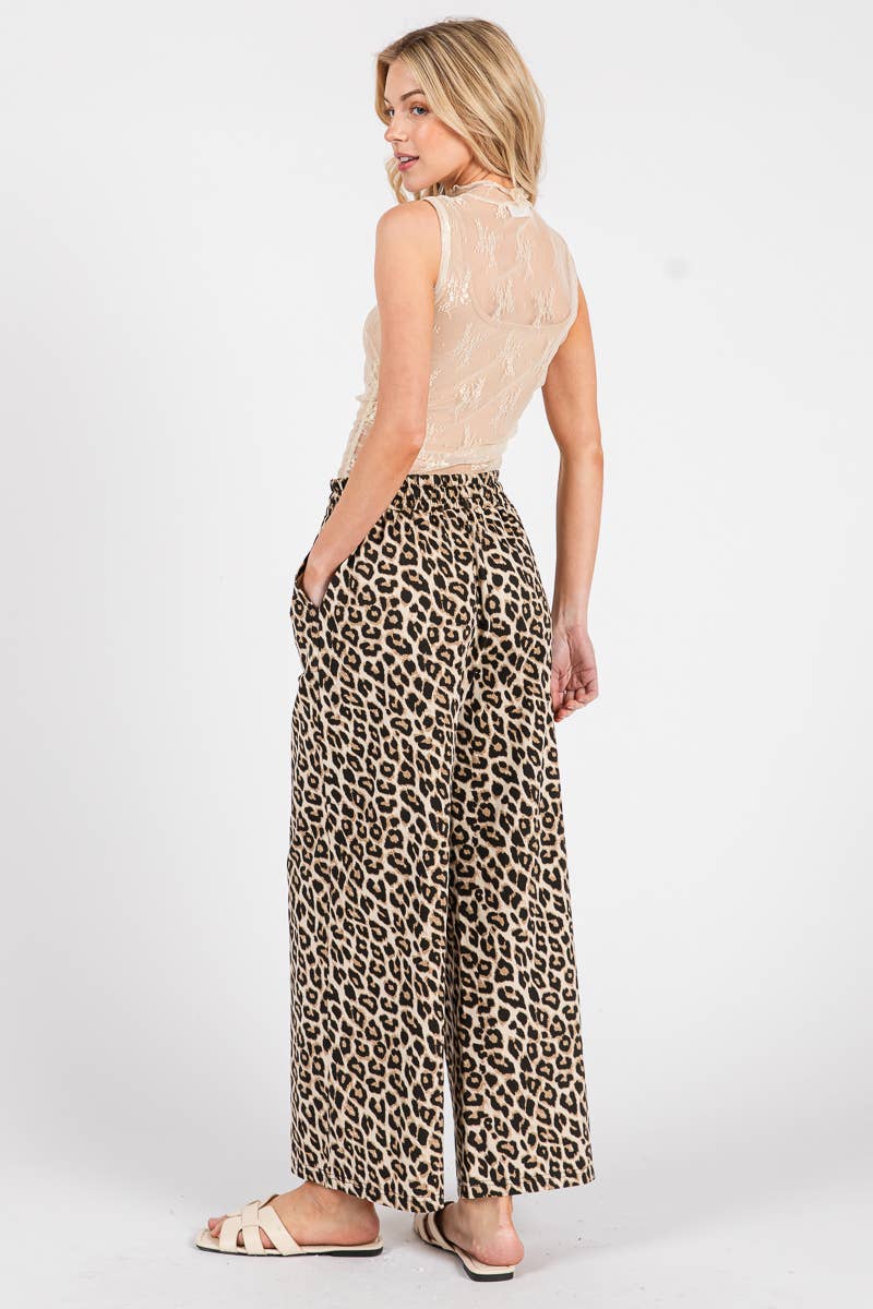 Sewn and Seen Leopard Print Wide Leg Pants