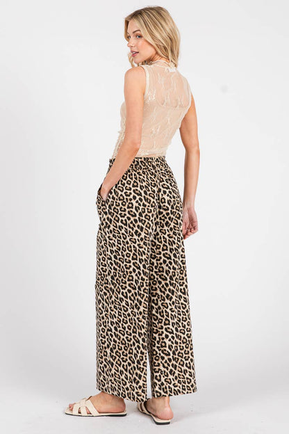 Sewn and Seen Leopard Print Wide Leg Pants