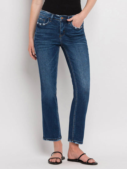 Flying Monkey Mid Rise Ankle Slim Straights Jeans