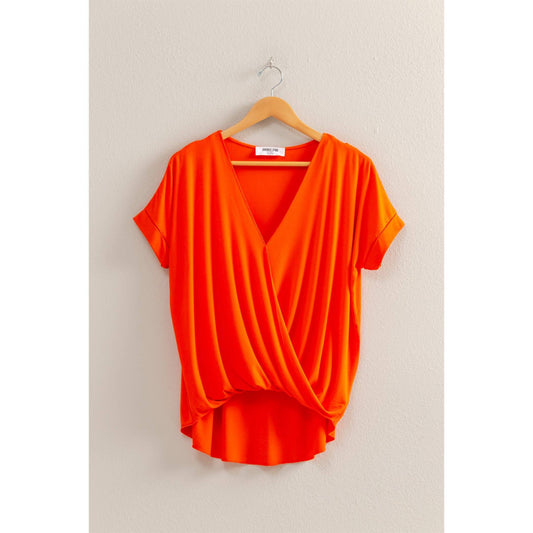 Short Sleeve Surplice Top