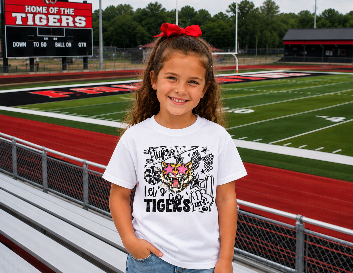 Youth - Let's Go Tigers w/Sunglasses Gildan Tee (Pre-order)