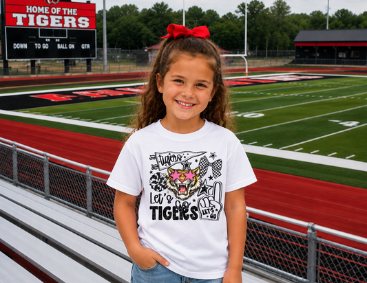 Youth - Let's Go Tigers w/Sunglasses Gildan Tee (Pre-order)