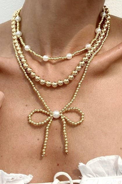 Multilayer Bow Necklace