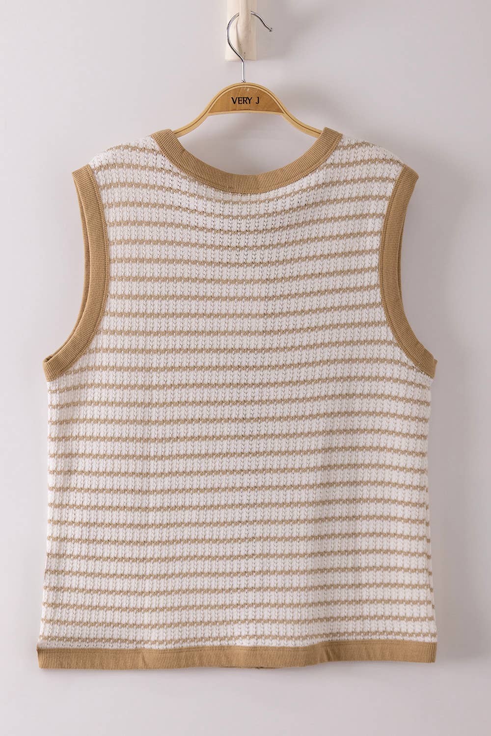 Stripe Knit Button Down Top