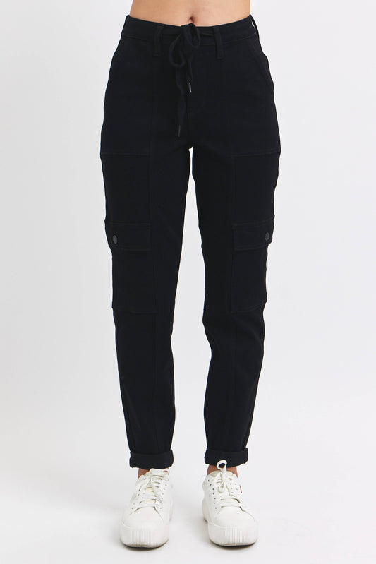 High Waisted Cargo Cuffed Jogger