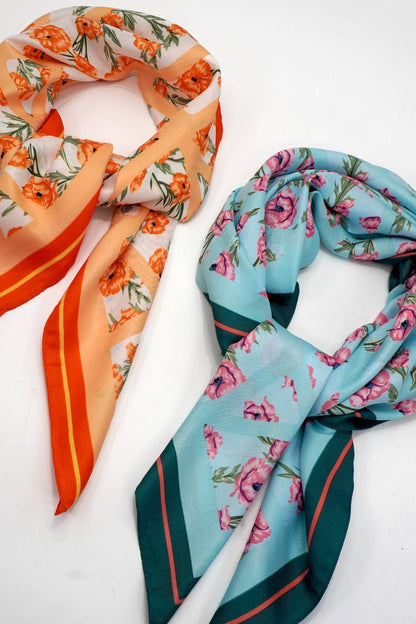 Oversized Floral Print Bandana Scarves
