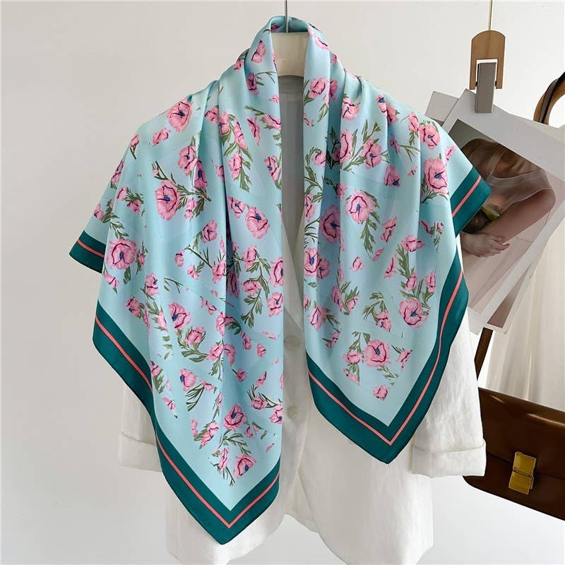 Oversized Floral Print Bandana Scarves