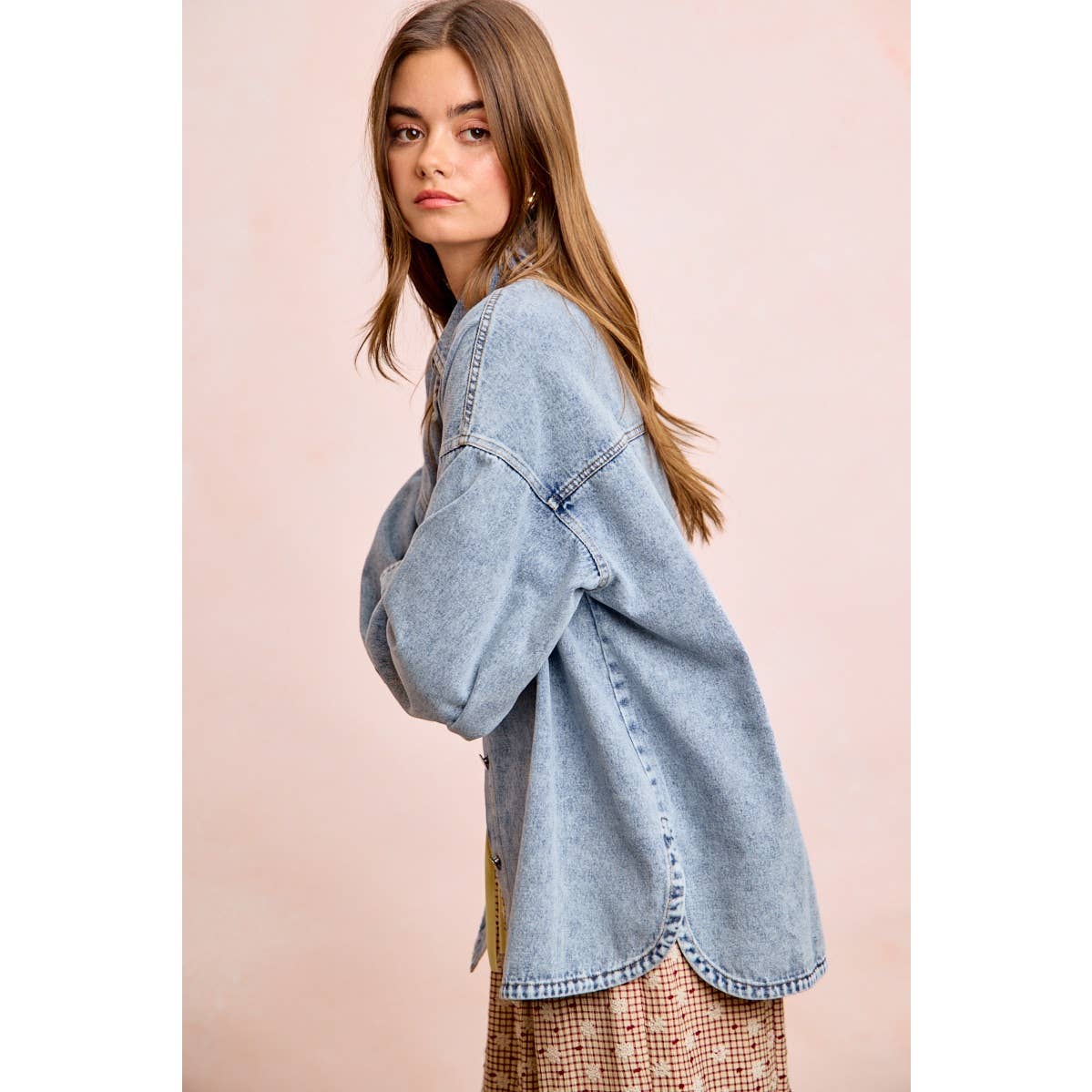 BiBi Washed Denim Shirt Jacket