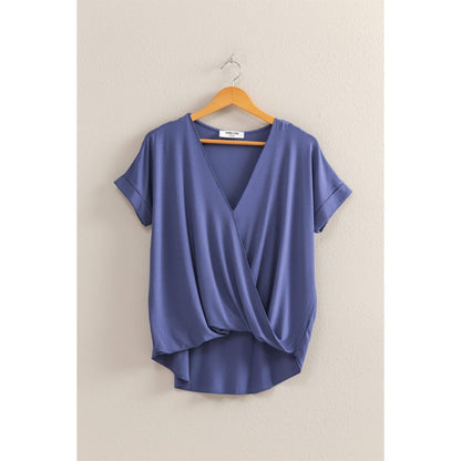 Short Sleeve Surplice Top