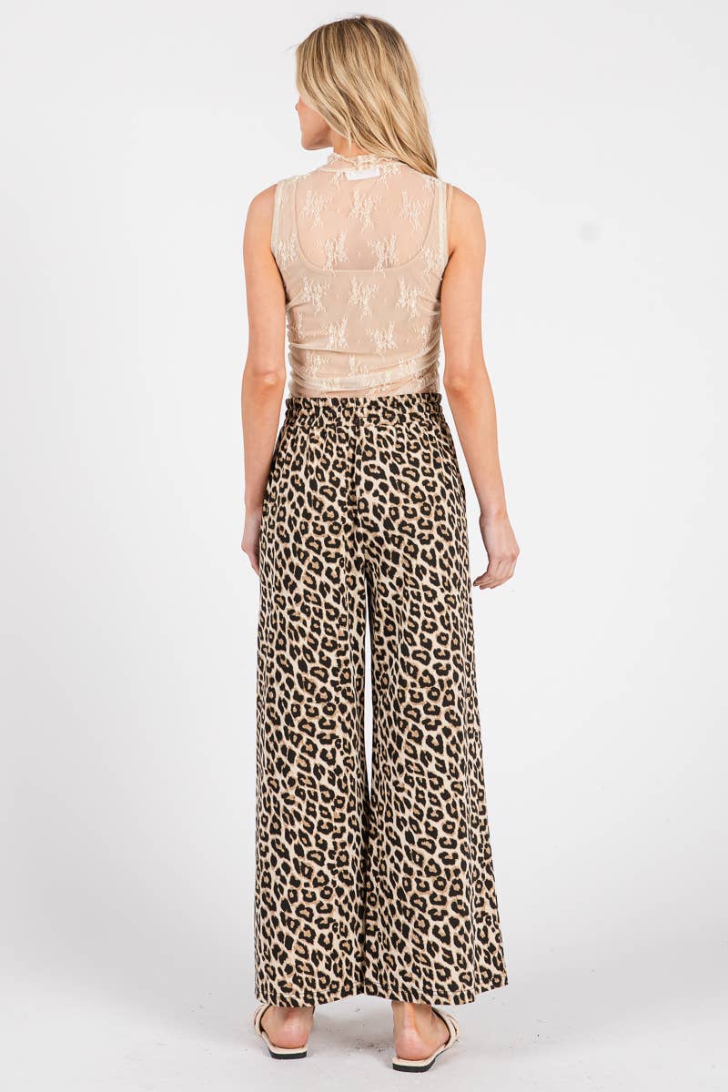 Sewn and Seen Leopard Print Wide Leg Pants