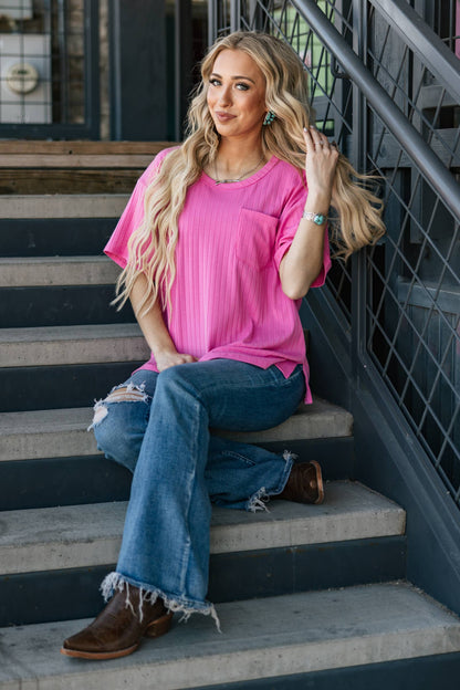 Ribbed Boyfriend Style Oversized Top