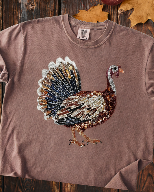 Faux Sequin Turkey - Comfort Colors Tee (Pre-order)