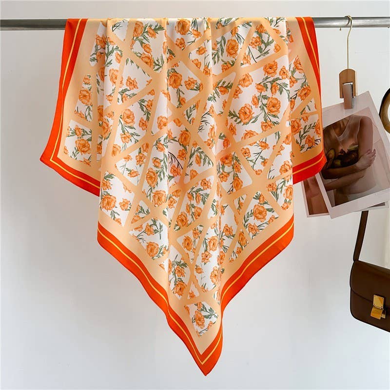 Oversized Floral Print Bandana Scarves