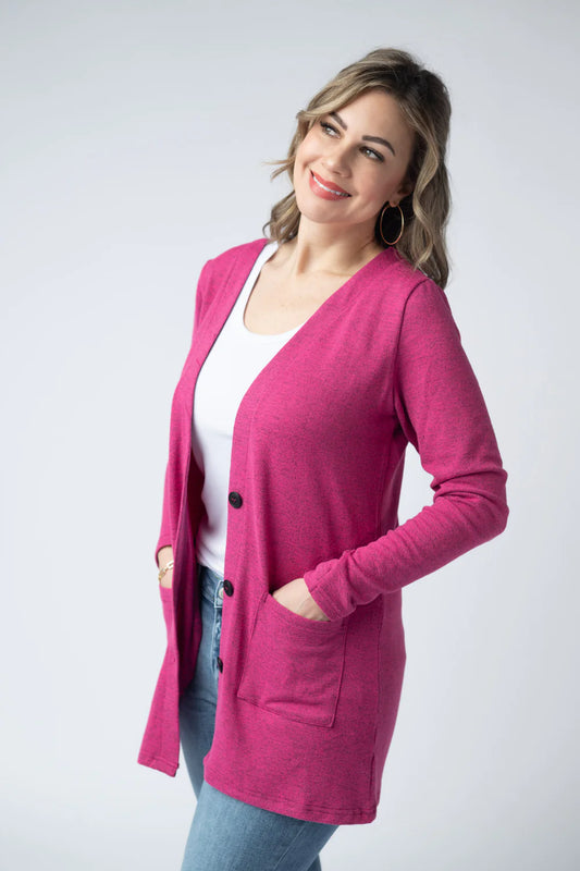 Michelle Mae Cori Cardigan Hot Pink