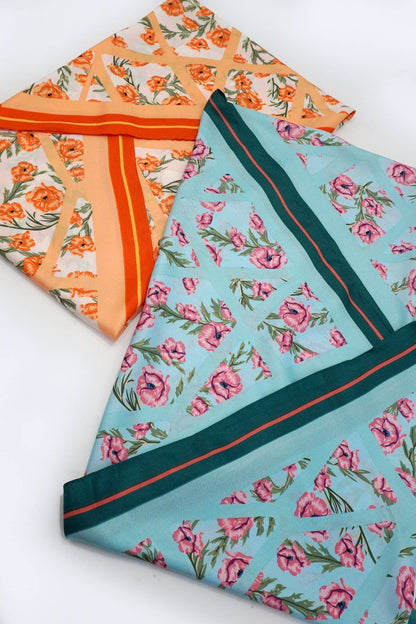 Oversized Floral Print Bandana Scarves