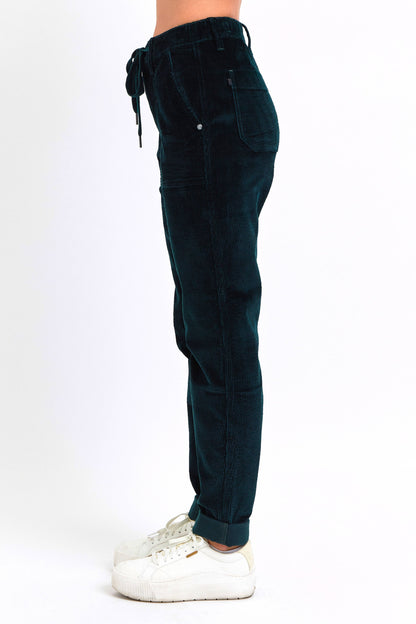 High Waisted Corduroy Cuffed Jogger