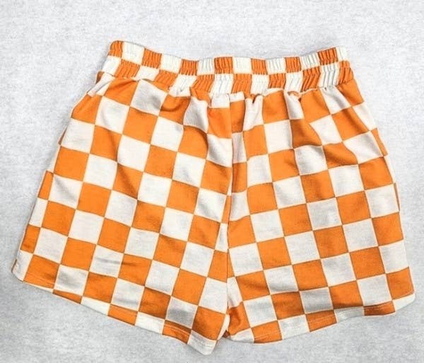 Checkered Shorts - Orange + White