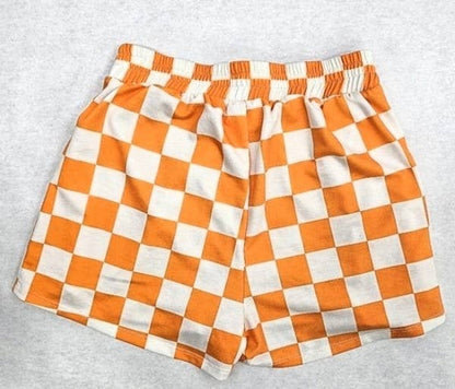 Checkered Shorts - Orange + White