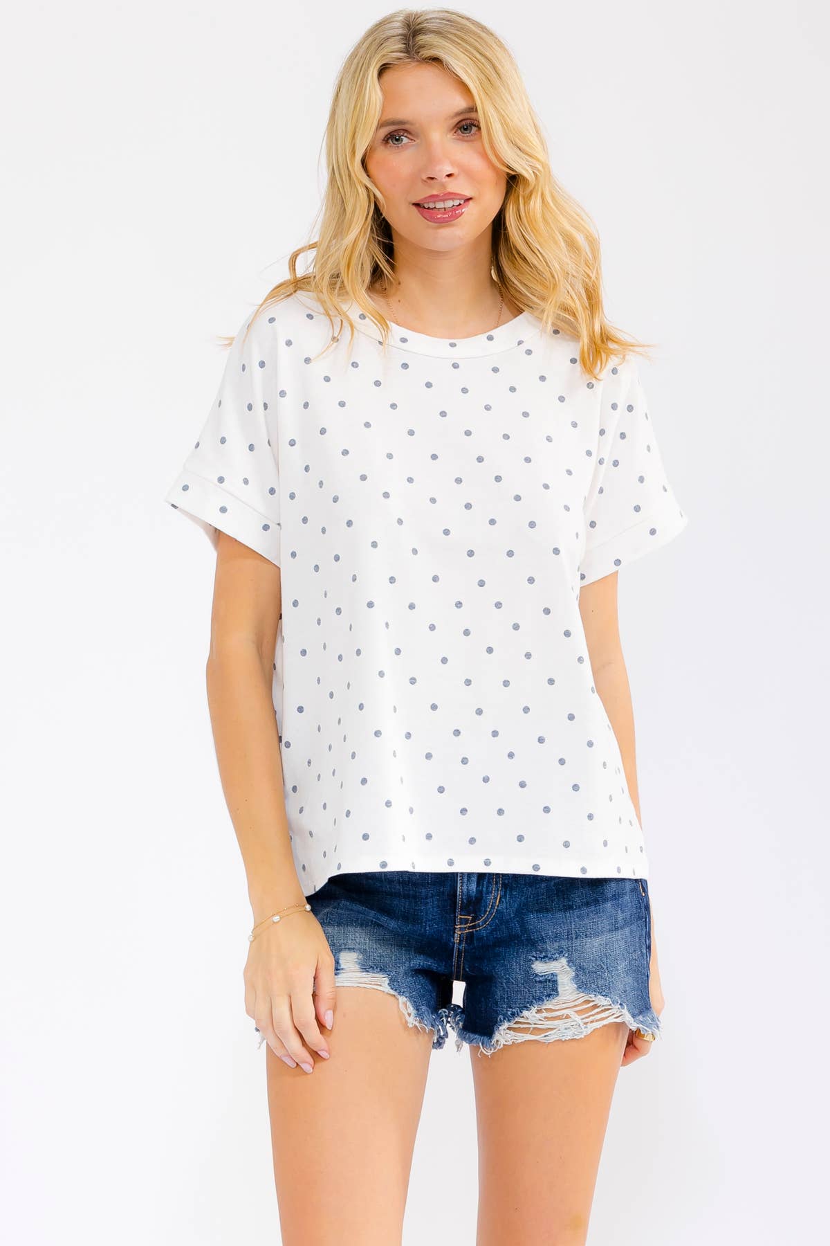Polka Dot Short Sleeve Top