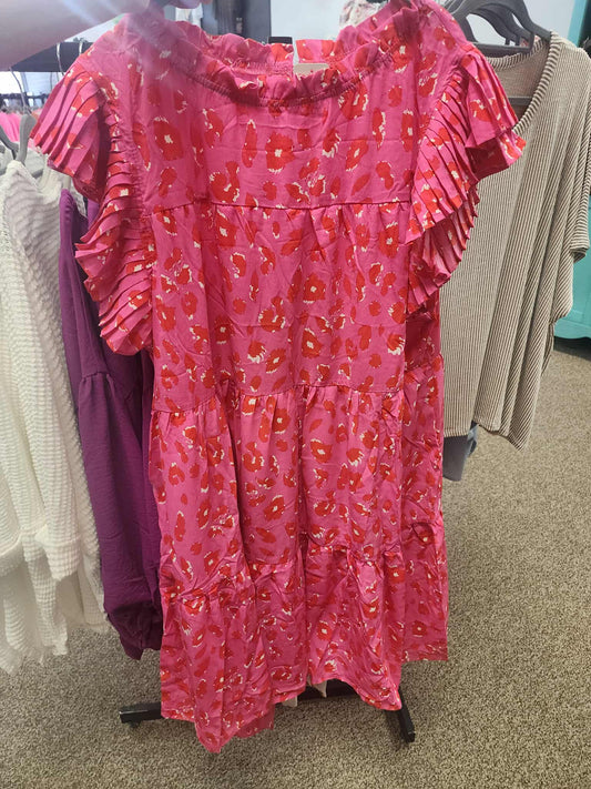 Pink Leopard Dress - Plus Size