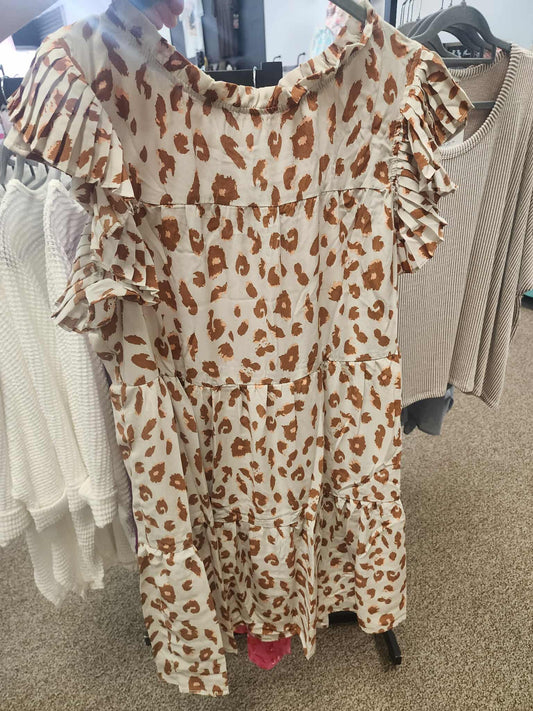 Tan Leopard Dress - Plus Size