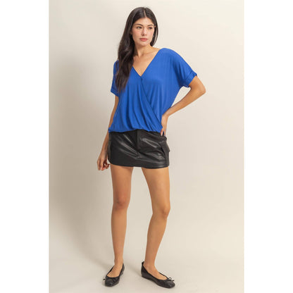 Short Sleeve Surplice Top