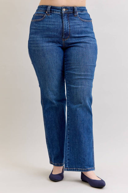 Judy Blue Tummy Control Straight Jeans - Curvy