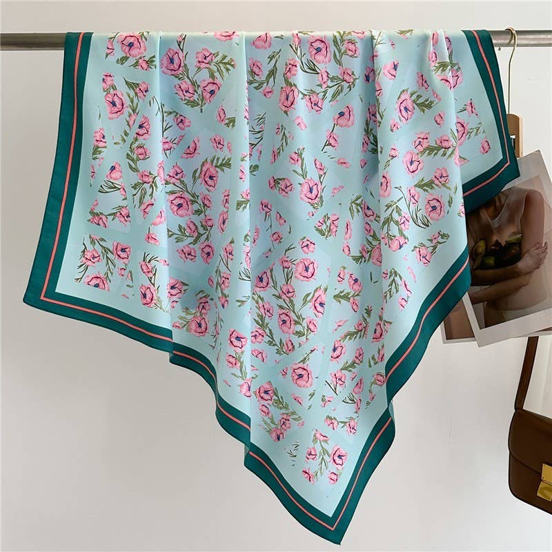 Oversized Floral Print Bandana Scarves