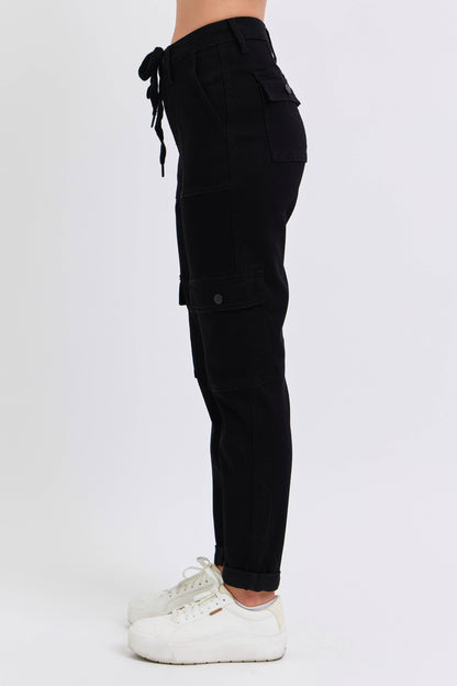 High Waisted Cargo Cuffed Jogger