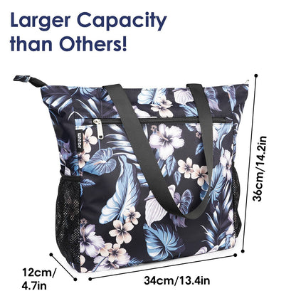 WANDF Water-resistant Beach Shoulder Tote Bag for Women