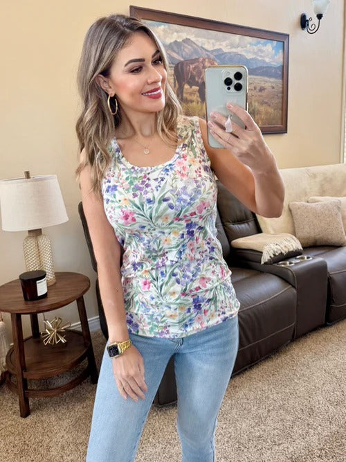 Michelle Mae Cottage Floral Tank