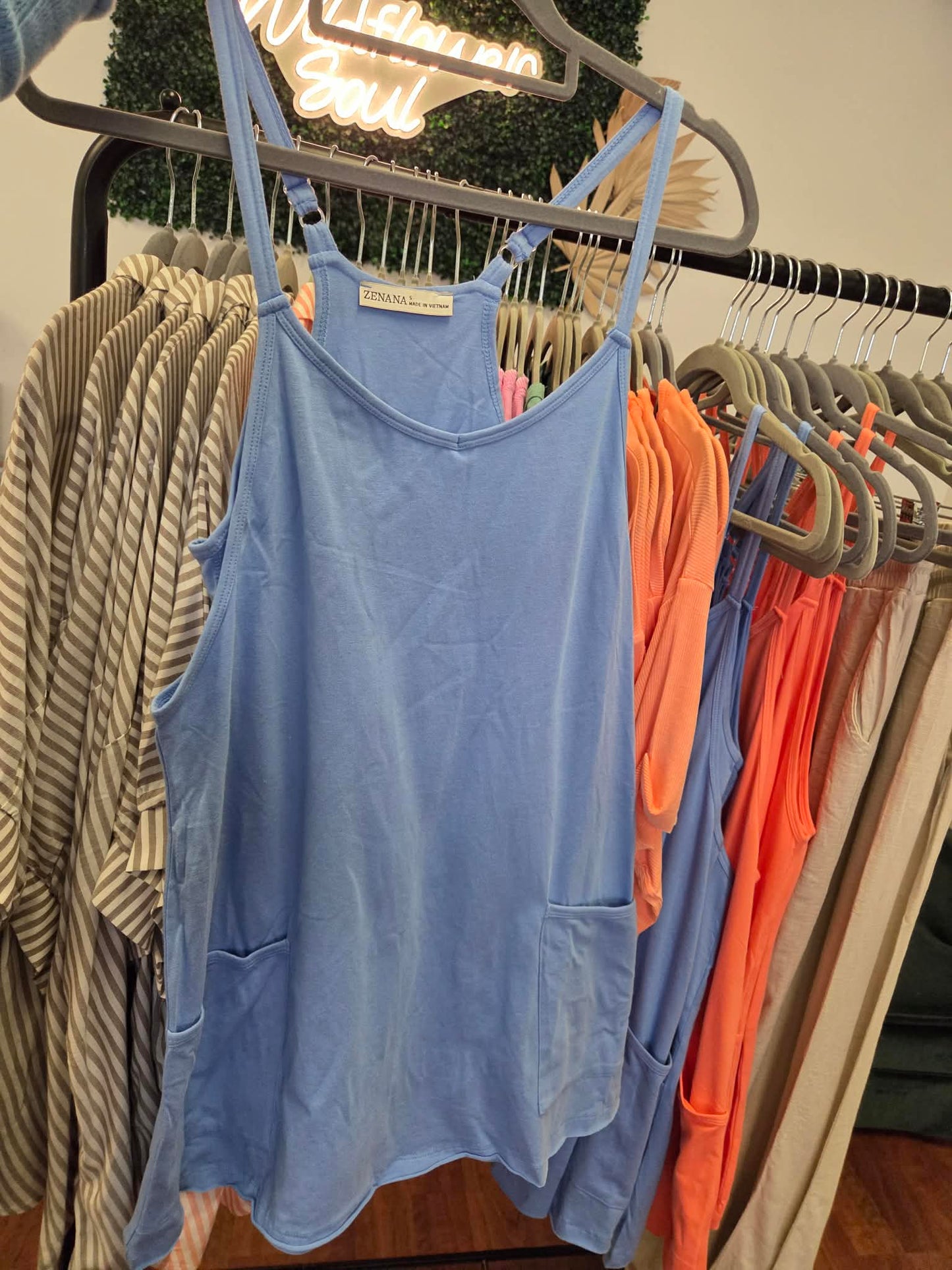 Zenana Blue Romper Dress