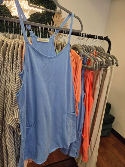 Zenana Blue Romper Dress