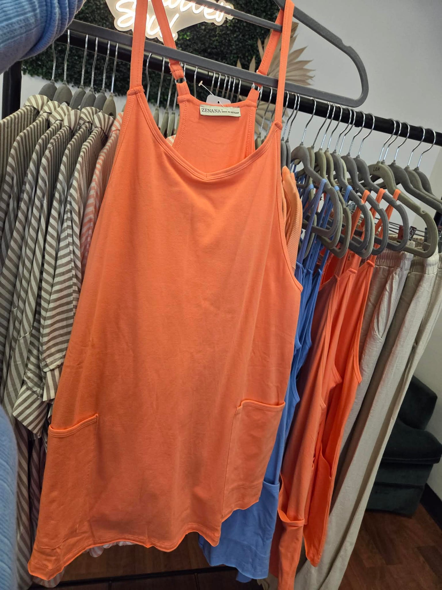 Zenana Coral Romper Dress