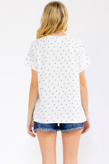 Polka Dot Short Sleeve Top