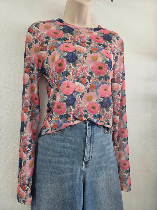 Blakely Pink Floral Mesh