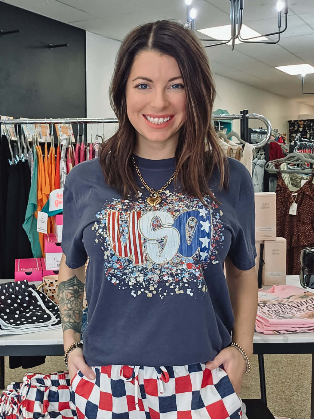 Navy USA Graphic Tee