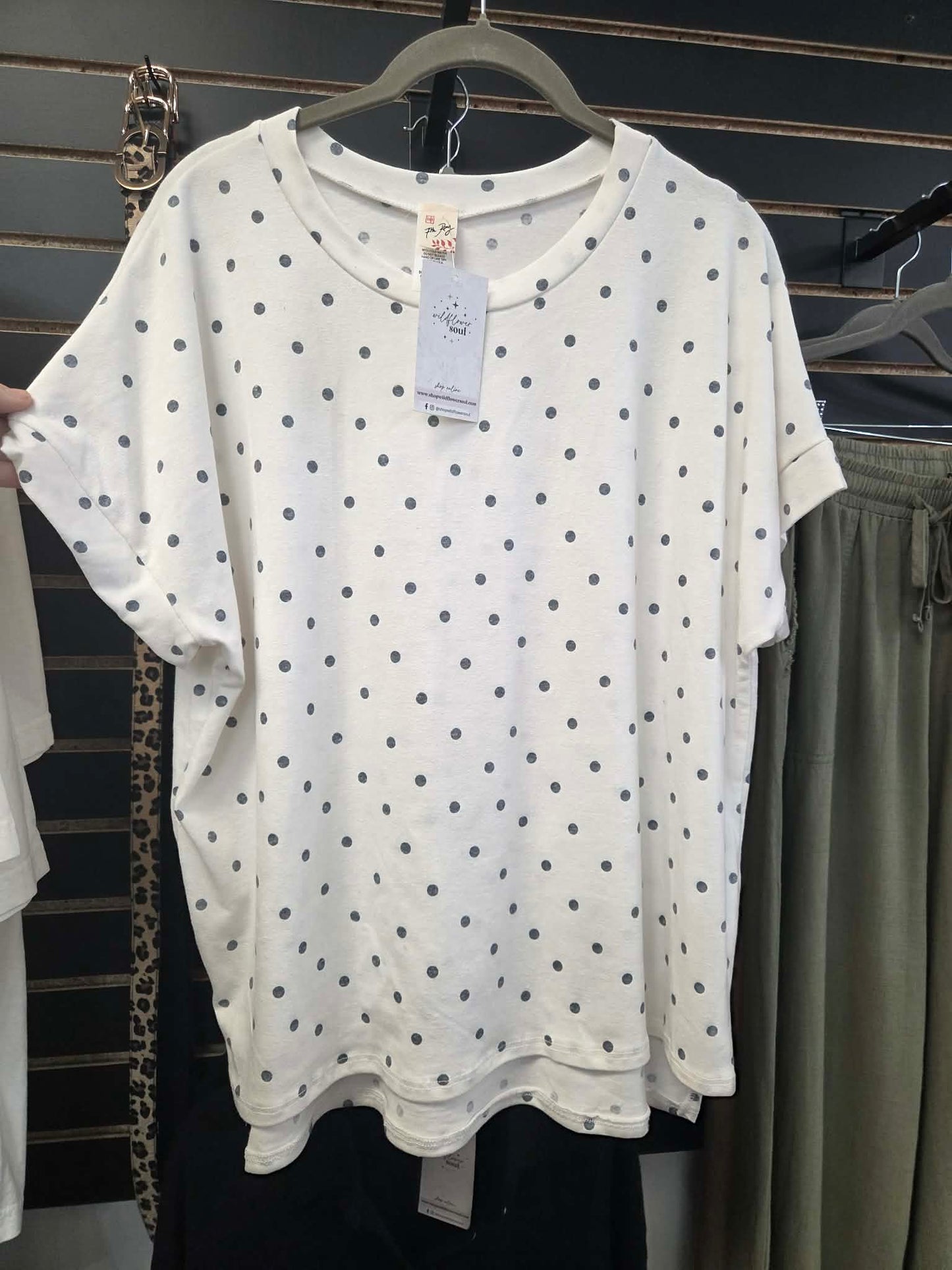 Polka Dot Short Sleeve Top