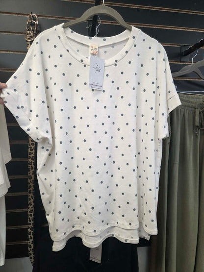 Polka Dot Short Sleeve Top