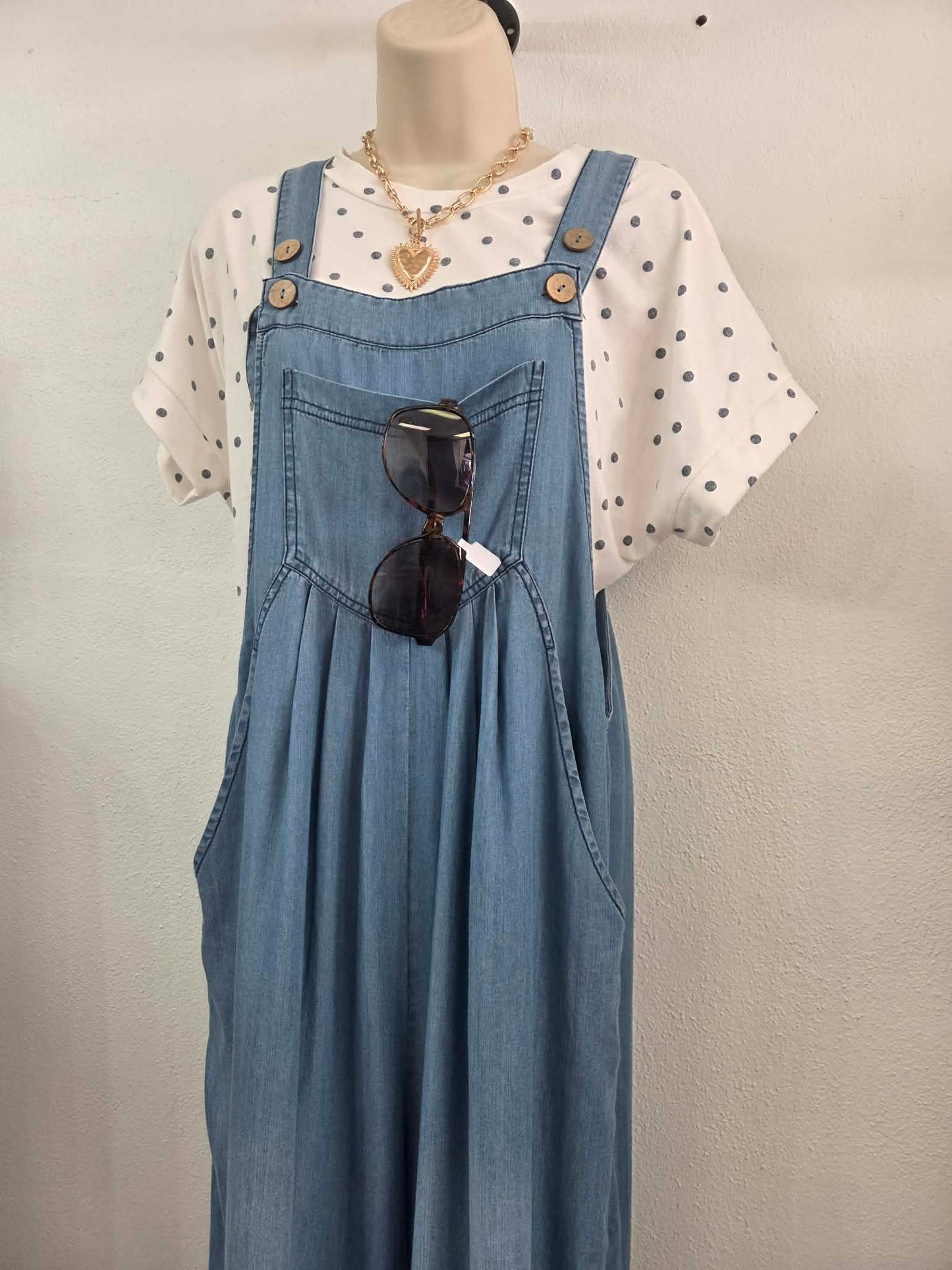 Oddi Washed Chambray Overall Jumpsuit