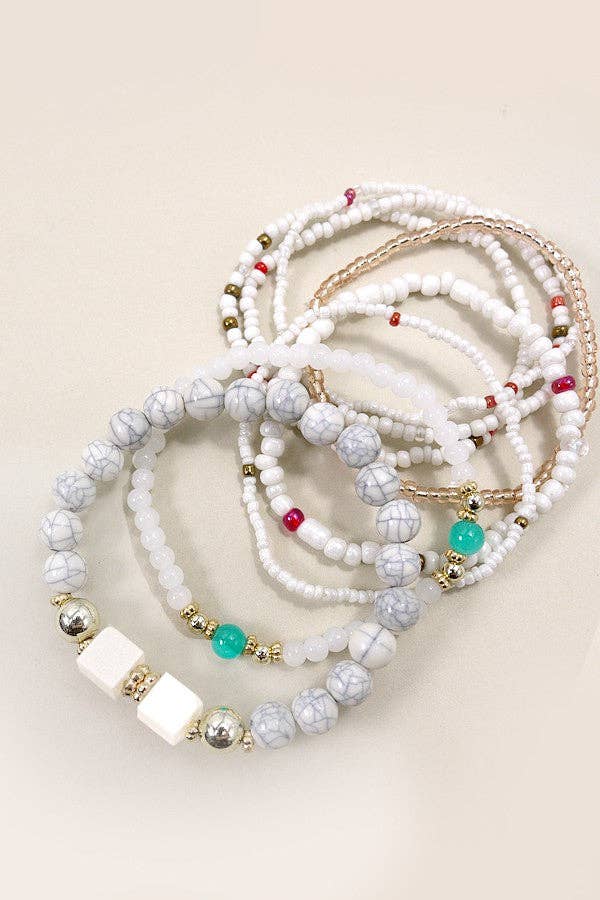 SEED BEAD 8 ROW STRETCH BRACELET SET | 10B3031001
