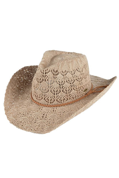 C.C Horseshoe Lace Knitting Cowboy Hat