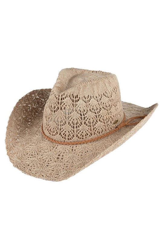 C.C Horseshoe Lace Knitting Cowboy Hat