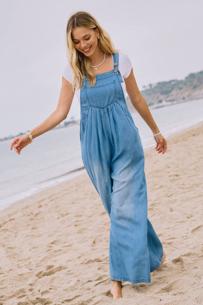 Oddi Washed Chambray Overall Jumpsuit