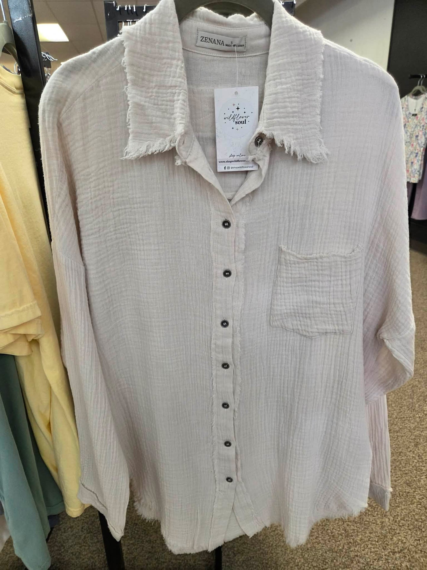 Double Gauze Oversized Shirt - Cream