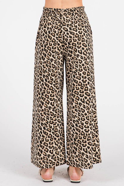 Sewn and Seen Leopard Print Wide Leg Pants